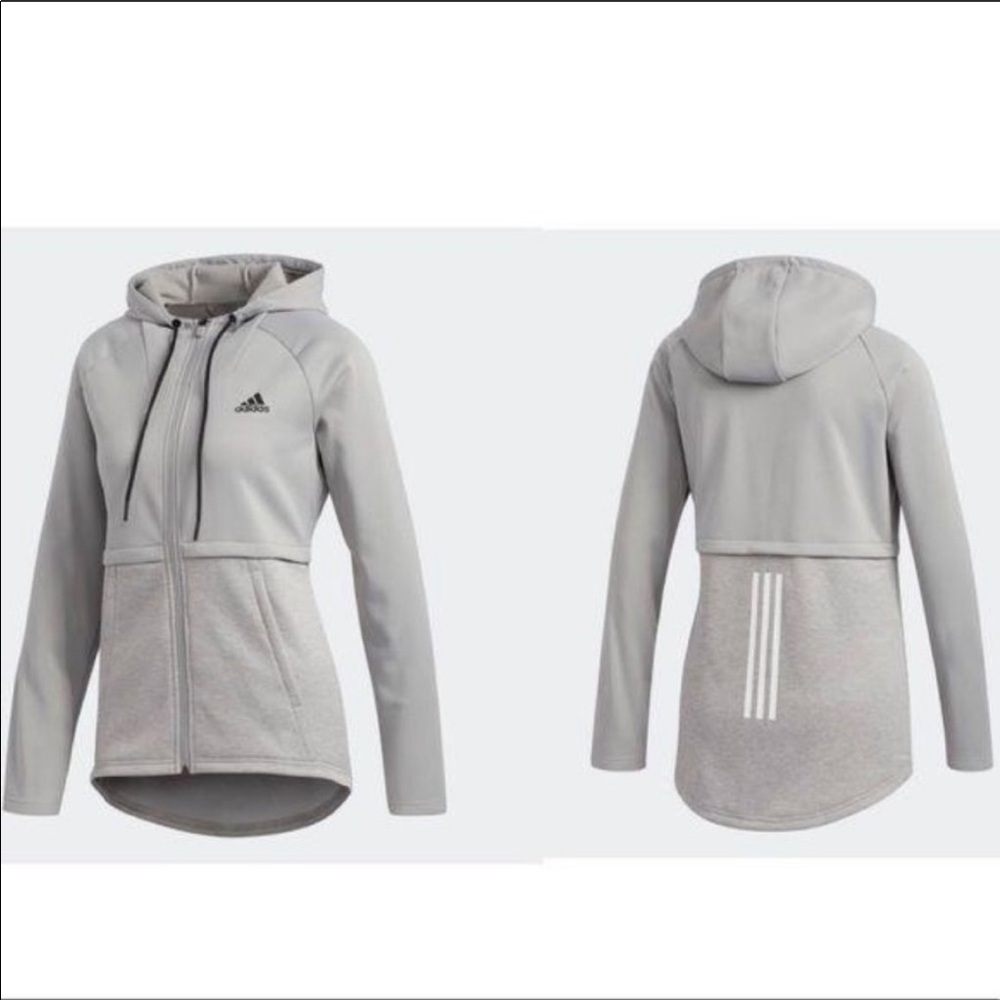 Adidas Gray Hooded Zippie Size Small